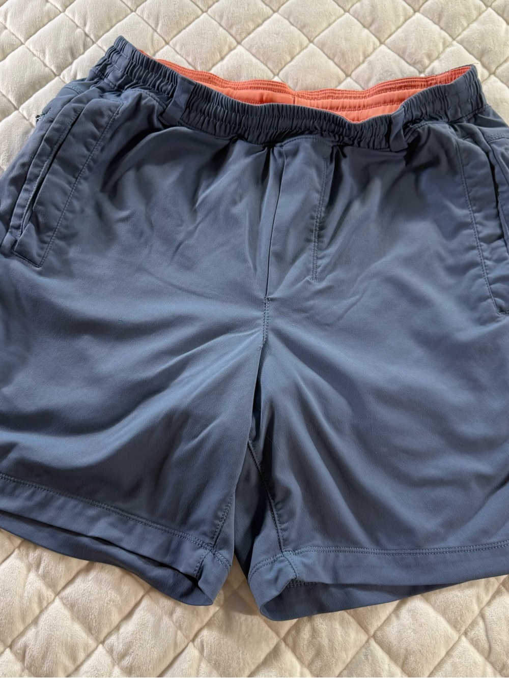 Birddogs Men’s Lined Athletic Gym Shorts Gray Orange Medium Regular